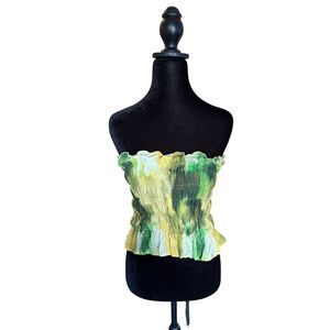 NWOT Siedres Green Tie Dye Tube Top, Medium